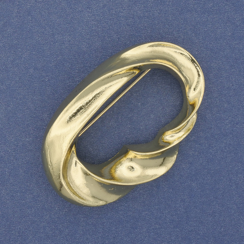 Brooch Accent Gold-Tone Metal 50x33mm+