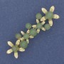 Brooch 'Flowers' Jade Gold-tone Metal 55×17mm+