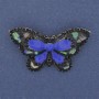  Brooch Butterfly Chalcedony enamel silver metal 50x30mm+