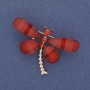 Brooch Butterfly with Crystal Stones in Gold-Tone Metal 40x30mm+