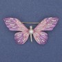 Brooch Butterfly with Crystals and Enamel on Golden Metal 60x35mm+