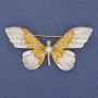 Brooch Butterfly with rhinestones and enamel gold-toned metal 60x35mm+