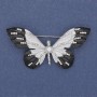 Brooch Butterfly with Crystals and Enamel, Silver Metal 60x35mm+