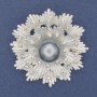 Brooch with grey pearl Mallorca pearl colour, silver metal 48mm+