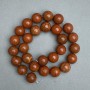 Red Jasper Beads smooth round 14mm diameter, 39cm ± on monofilament