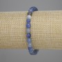 Bracelet, Blue Aventurine, faceted ball, diameter 6mm ±, length 18cm ± stretch