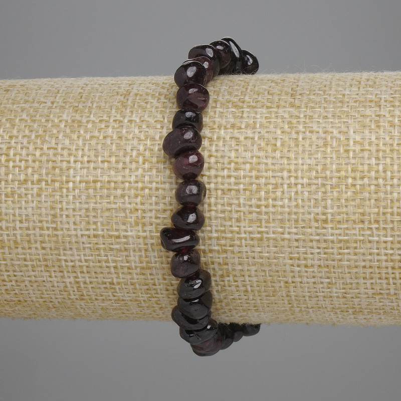 Garnet Faceted Bracelet, 6-8×4-5mm, stretch 18cm