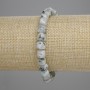 Jasper Kiwi Bead-textured Cube 7×7 mm Bracelet, 18 cm Stretch
