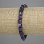 Bracelet, purple agate, faceted cube 7×7mm, length 18cm, stretch