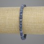 Bracelet of fossilised coral, faceted cube 5×5mm, 18cm stretch