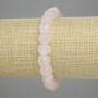 Bracelet Rose Quartz Faceted Cube Beads, 8.5mm diameter, length 18cm, stretch