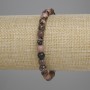 Rhodonite Beaded Round Bracelet, 6mm diameter, 18cm length, stretchy