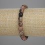Rhodonite Bead Bracelet, faceted sphere, diameter 8mm ±, length 18cm ±, stretch