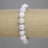 Chalcedony Beaded Bracelet, faceted round beads, 10mm diameter, stretchy length 18cm