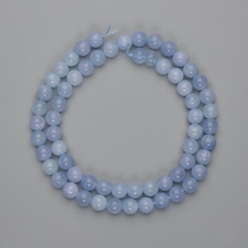 Aquamarine Beads smooth round ball 6mm +-, on thread length 38cm+-