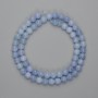 Aquamarine Beads smooth round ball 6mm +-, on thread length 38cm+-