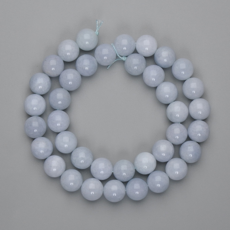 Aquamarine Beads Smooth Round 10mm+-, on a thread length 37cm+-