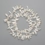 Baroque pearls with petrol tint on thread 7-14×3-7 mm, length 38 cm ±