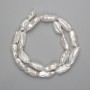 Baroque pearls with petrol tint 38cm long