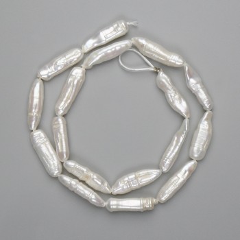 Baroque pearls with a petrol tint on a thread 20-26×6, 5-7, 5mm +/-, length 40cm+