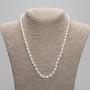Necklace of natural freshwater pearls 8-8.5×5-6mm±, length 45cm±, adjustable extension chain 5cm