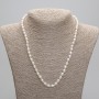 Necklace of natural freshwater pearls 7.5-8x6mm, length 45cm ± 5cm extender chain