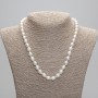Necklace of natural freshwater pearls 9-10×7-8 mm, length 45 cm ± 5 cm extender chain