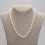 Necklace of natural freshwater pearls 6.5×6mm±, length 45cm±, 5cm extender chain