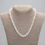 Necklace of natural freshwater pearls 8.5–9×7.5–8 mm ±, length 45 cm ± 5 cm extender chain