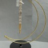 Half-Moon Stand for Sphere 24x17cm± with 10cm± legs and 16cm± chain length - gold-tone metal