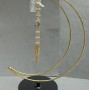 Half-Moon Stand for Sphere 24x17cm± with 10cm± legs and 16cm± chain length - gold-tone metal