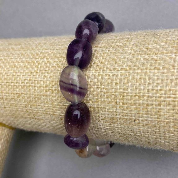 Fluorite Tumbled Bracelet, diameter 13-15×9, 5-10, 5mm+-, length 18cm+- stretch
