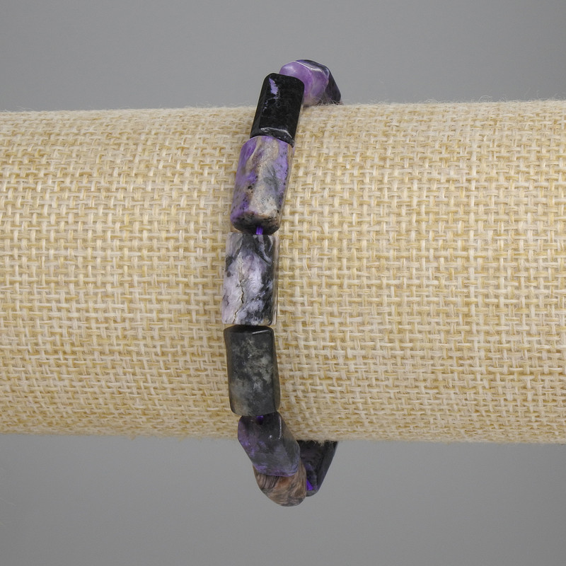 Charoite Bead-cut Bracelet, diameter 12-13×6-8mm ±, length 18cm ± Elastic