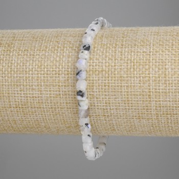 Adularia Beaded Cube Bracelet, 4x4mm Cubes, 18cm adjustable stretch