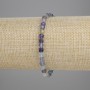 Fluorite Beaded Cube Bracelet, 4x4mm cubes, 18cm stretch