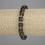Bracelet Smoky Topaz Faceted Cube, 8x8mm+-, Bead 3mm+-, Length 18cm+- Elastic