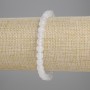 Bracelet White Quartz Faceted Ball, 6mm diameter +/-, length 18cm +/- stretch