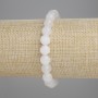 Bracelet White Quartz Faceted Bead, 8mm diameter ±, length 18cm± Stretch