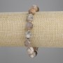Fossilised coral bracelet, facets, 10×9mm+-, 3mm+ beads, length 18cm+- stretch