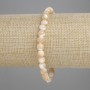 Bracelet Mother-of-Pearl Beige Smooth Bead, 6mm diameter, 18cm length, stretch