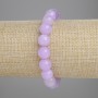 Kunzite Bead Bracelet Smooth Round Beads, 10mm diameter, 18cm length, stretch