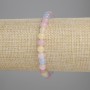 Morganite Bracelet Smooth Bead, 6mm diameter ±, 18cm length ± stretch
