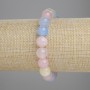 Morganite Bracelet Smooth Beads, 10mm diameter ±, 18cm length ± Stretch
