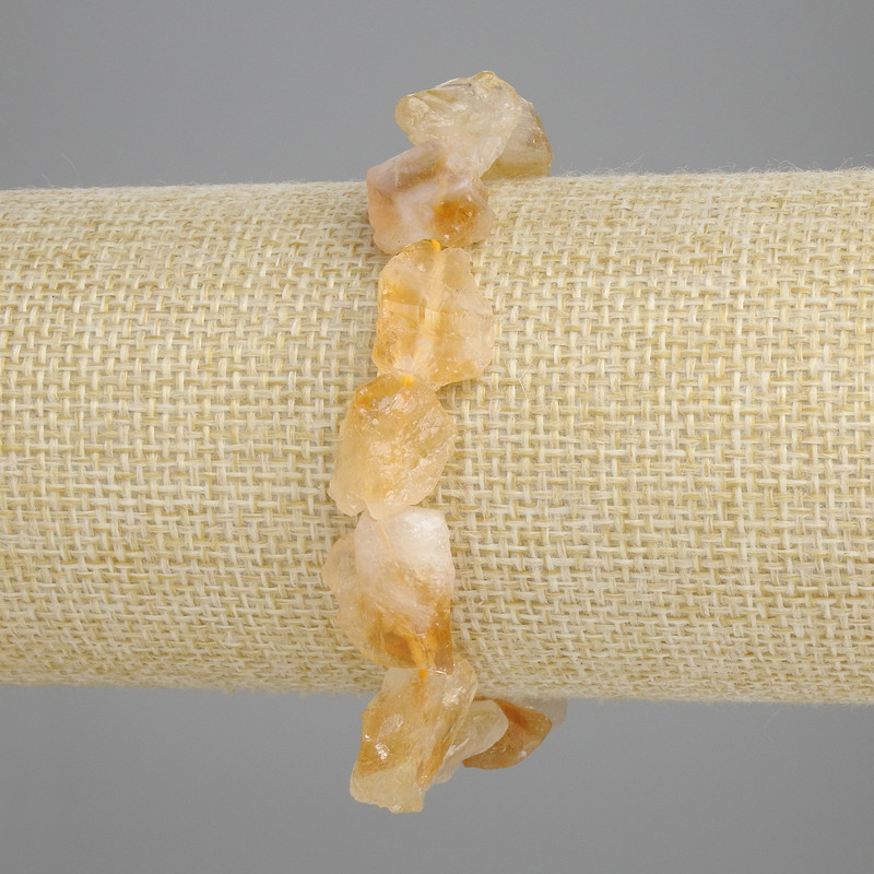 Bracelet Citrine raw stone, diameter 13-16×8-14mm +-, length 18cm +-, stretch