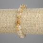Bracelet Citrine Faceted Cube, diameter 8.5mm±, seed bead 3mm±, length 18cm±, stretch