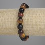 Bracelet Bull's Eye, Tiger's Eye & Hawk's Eye smooth beads, diameter 10mm ±, length 18cm ± stretch