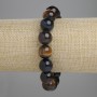 Bracelet Bull's Eye Tiger's Eye Hawk's Eye smooth beads, diameter 12mm, length 18cm, stretch