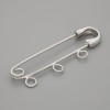 Brooch base with pin 41×12mm ± silver metal