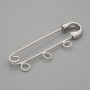 Brooch base with pin 41×12mm ± silver metal