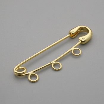 Brooch base with pin 41×12mm ± gold metal